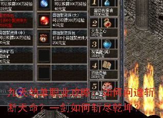 九天劫单职业攻略:如何问道斩断天命?一剑如何斩尽乾坤? 九天劫单职业攻略:如何问道斩断天命?一剑如何斩尽乾坤?