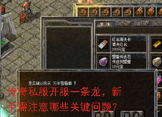 传奇私服开服一条龙,新手需注意哪些关键问题? 传奇私服开服一条龙,新手需注意哪些关键问题?